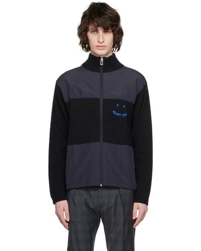 PS by Paul Smith Navy Happy Zip-up Hoodie - Black