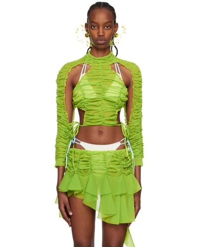ESTER MANAS Ruched Blouse - Green