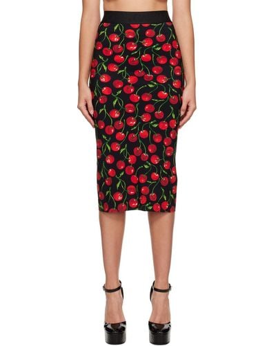 Dolce & Gabbana &レッド Cherry ミディアムスカート
