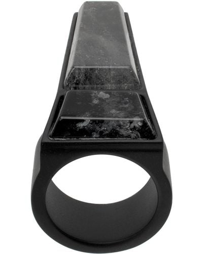Rick Owens Black Crystal Trunk Ring