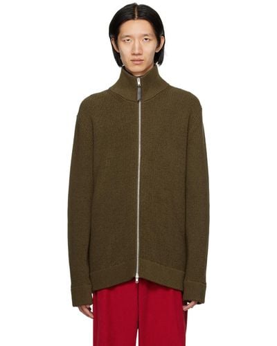 Maison Margiela Green Zip-up Jumper