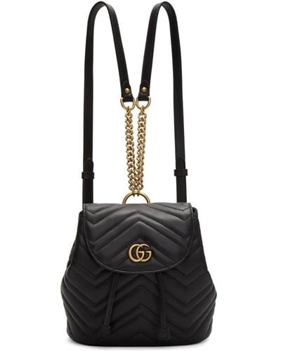 Gucci Black Mini GG Marmont 2.0 Backpack