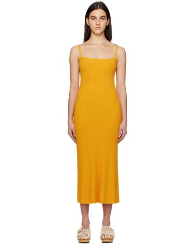Chloé Yellow Ribbed Long Dress - Orange