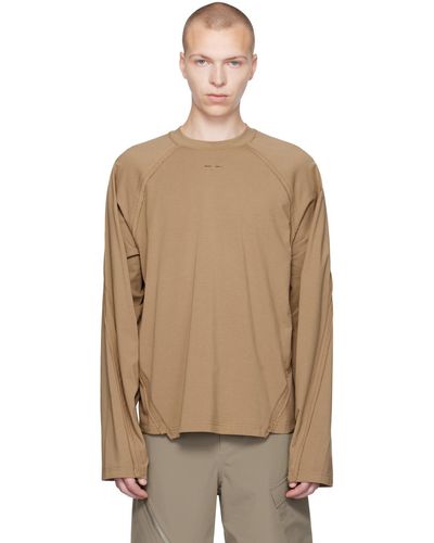 HELIOT EMIL Pyroxene Long Sleeve T-shirt - Natural