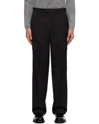 Rohe Creased Cargo Trousers - Black
