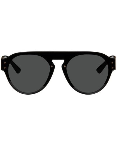 Versace Black 'la Greca' Sunglasses