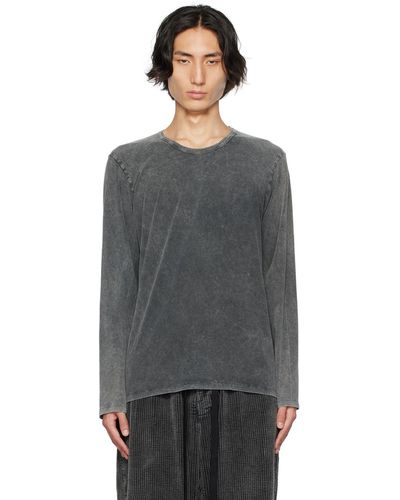 Uma Wang T-shirt à manches longues tommy gris - Noir