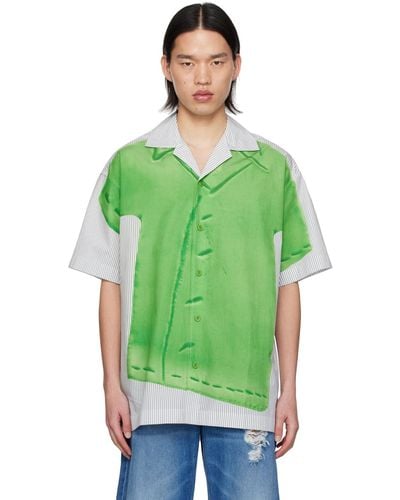 JW Anderson Grey Printed Shirt - Green