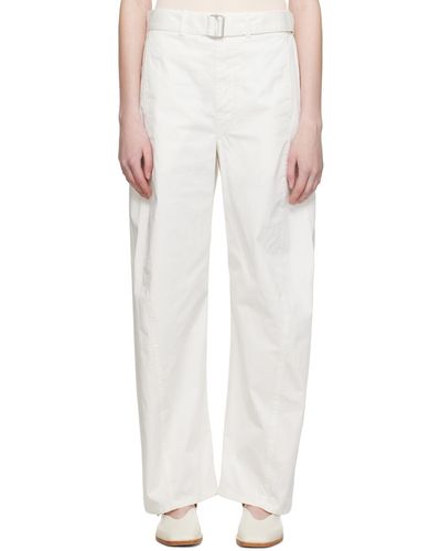 Lemaire White Light Belt Twisted Trousers