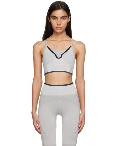 adidas By Stella McCartney Soutien-gorge de sport gris à dos nageur - Noir