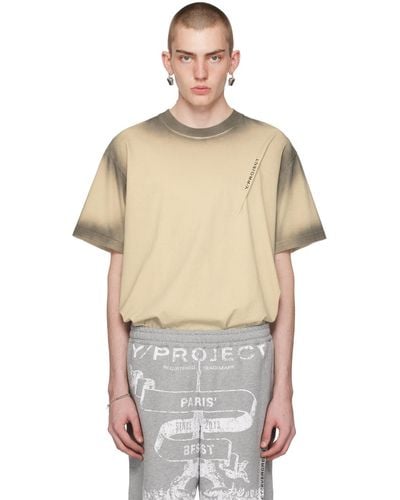 Y. Project Beige & Gray Pinched T-shirt - Multicolor