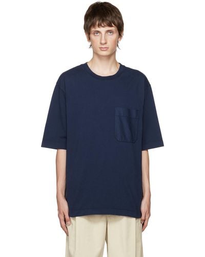 Lemaire Navy Boxy T-shirt - Blue