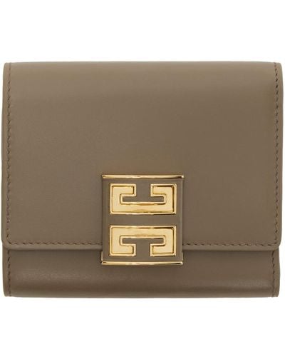 Givenchy Taupe 4g Trifold Wallet - Metallic