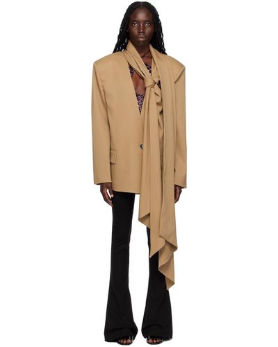 The Attico Tan Axel Blazer - Black