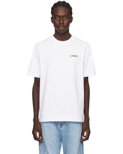 Jacquemus T-shirt 'le t-shirt gros-grain' blanc - les classiques