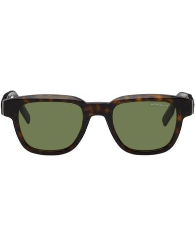 Montblanc Tortoiseshell Sqaure Sunglasses - Green