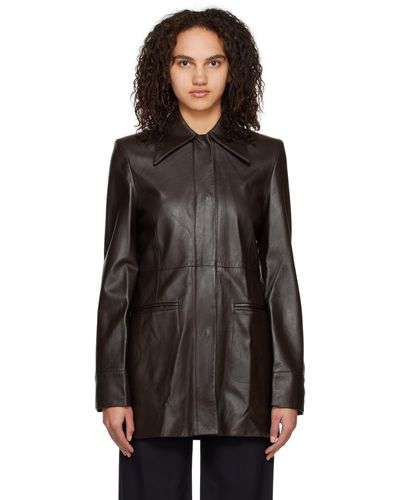 Elleme Mid Leather Jacket - Black