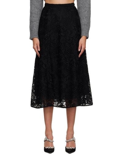 Erdem A-line Midi Skirt - Black
