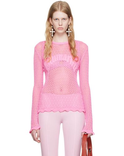 Blumarine Pink Scalloped Sweater