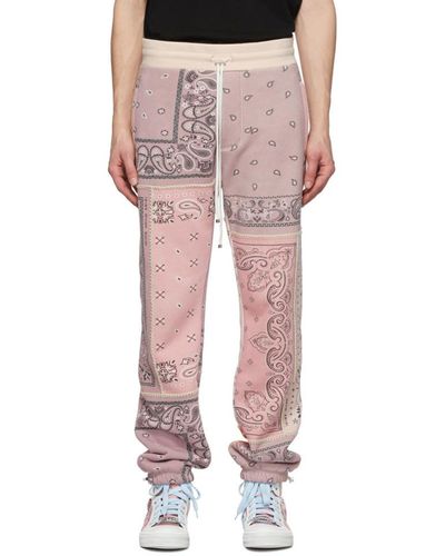 Amiri Pink Bandana Reconstructed Sweatpants