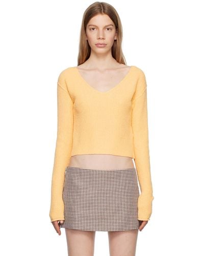 Acne Studios Orange V-neck Sweater - Multicolour