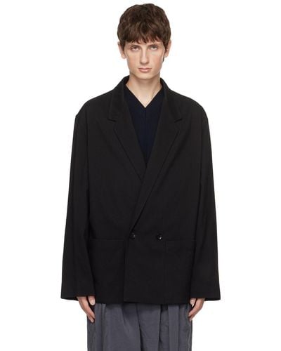 Lemaire Black Double-breasted Blazer