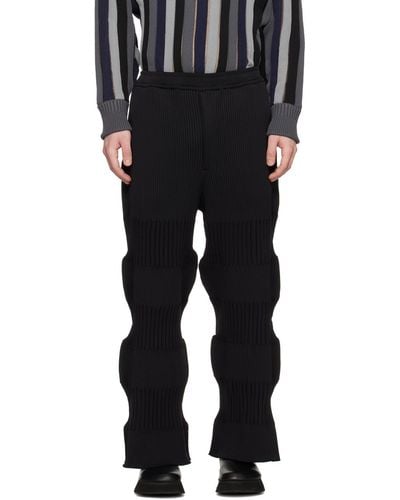 CFCL Elasticated Waist Fluted Knit Pants - Black