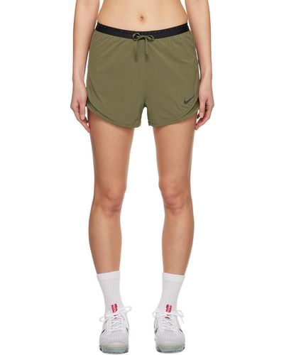 Nike Khaki Run Division Tempo Luxe Sport Shorts - Green