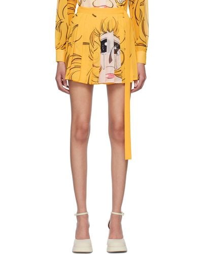 Pushbutton Mini-jupe jaune à image exclusive à ssense
