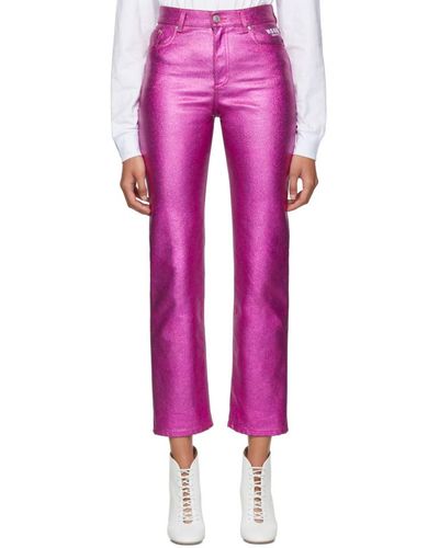 MSGM Pink Metallic Jeans