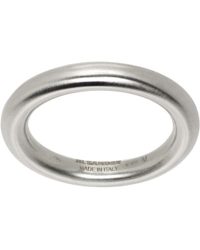 Jil Sander Silver Band Ring - Multicolor