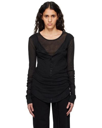 Ann Demeulemeester Vero Long Sleeve T-shirt - Black