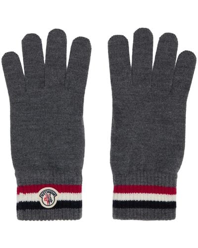 Moncler Tricolor Knit Gloves - Black
