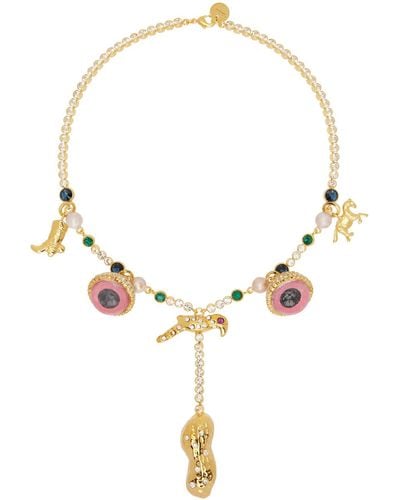 Marni Gold Charm Necklace - Multicolor