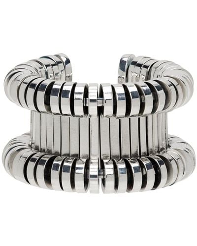 Bottega Veneta Silver Staple Ring - Metallic