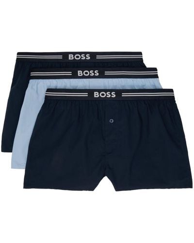 BOSS Ensemble de trois boxers e - Bleu