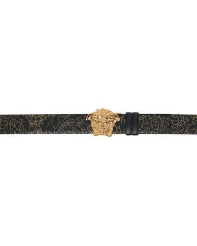 Versace Black Barocco 'la Medusa' Reversible Belt