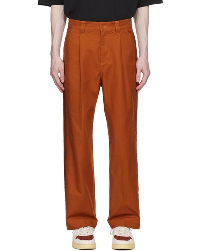 Tommy Hilfiger Pantalon brun à logos - Orange