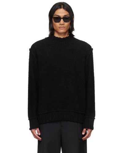 Sacai Black Distressed Sweater