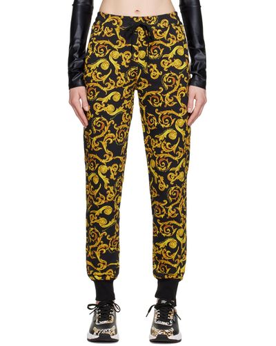 Versace Black Sketch Couture Lounge Trousers - Yellow