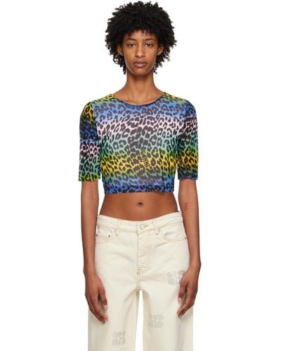 Ganni Multicolour Leopard Long Sleeve T-shirt