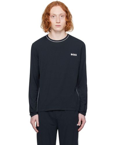 hugo boss long sleeve t shirt navy