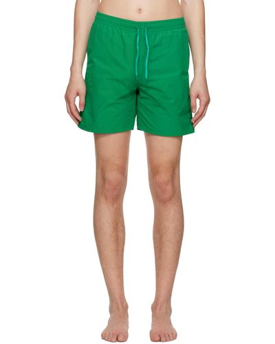 Maison Kitsuné Green Drawstring Swim Shorts