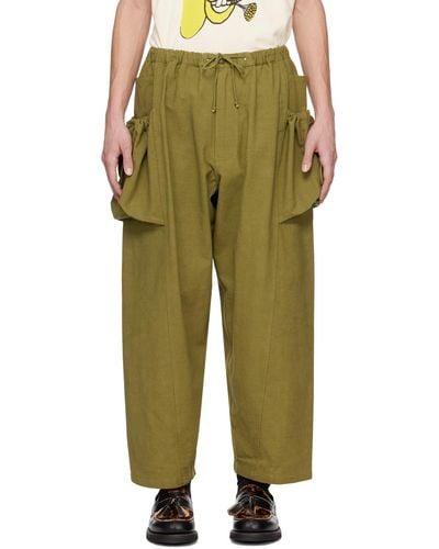 STORY mfg. Khaki Salt Cargo Trousers - Green