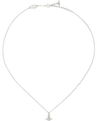 Vivienne Westwood Silver Carmen Pendant Necklace - White