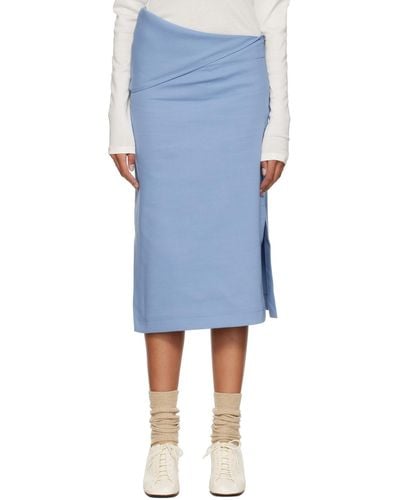 Lemaire Blue Pencil Midi Skirt