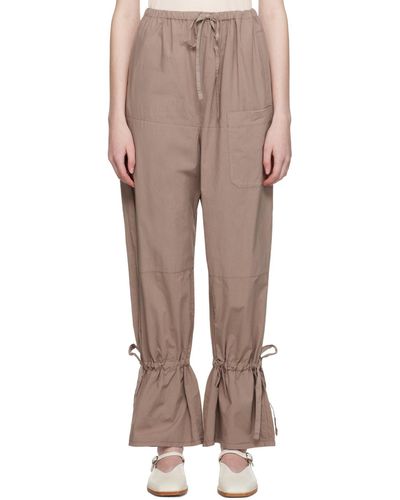 Lemaire Pantalon de détente brun en tissu à parachute - Multicolore