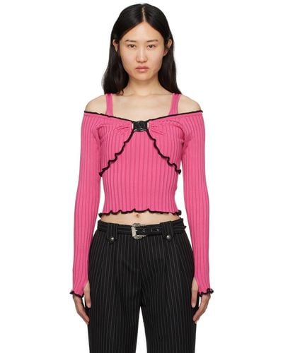 Versace Pink V-emblem Sweater