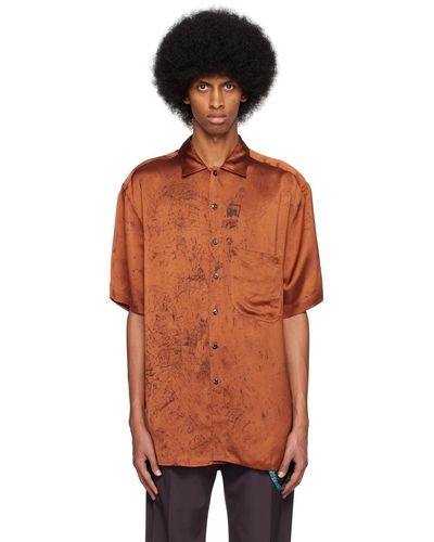 Song For The Mute Spread Collar Shirt - Orange