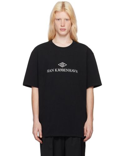 Han Kjobenhavn T-shirt noir à logo contrecollé